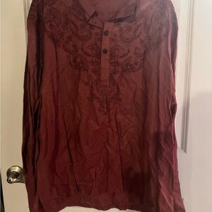 Elegant women’s Burgundy Embroidered Tana Tunic